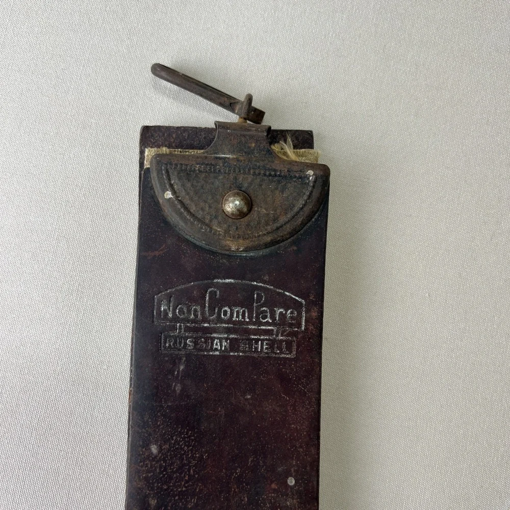 Antique Sunirbach Barber Razor Sharpening Russia Leather Strap NonCompare